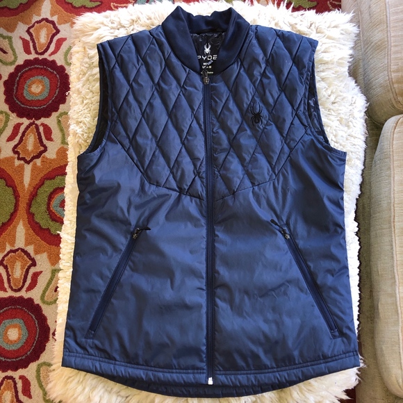 SPYDER navy quilted zip vest/excellent condition/M